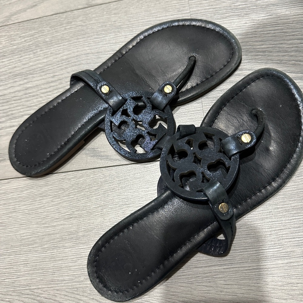 Tory Burch Sandals Glitter Navy